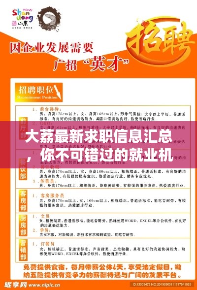 大荔最新求职信息汇总，你不可错过的就业机会！
