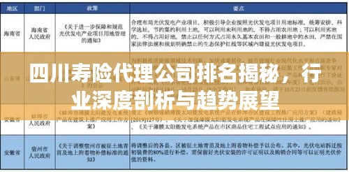 四川寿险代理公司排名揭秘，行业深度剖析与趋势展望