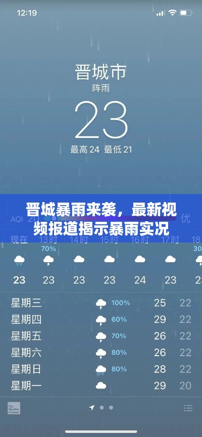 晋城暴雨来袭，最新视频报道揭示暴雨实况