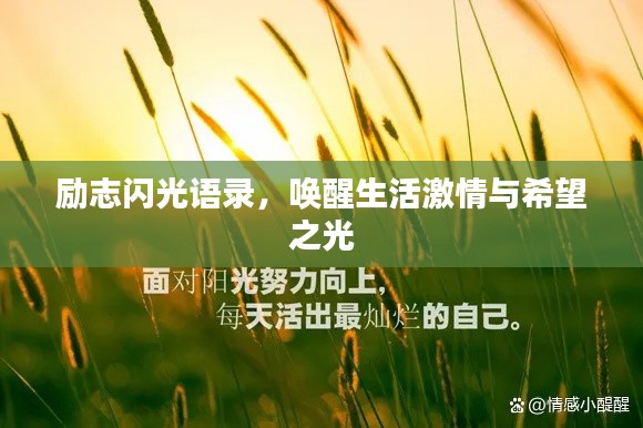 励志闪光语录，唤醒生活激情与希望之光