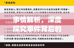事情解析，深度探究事件背后的真相