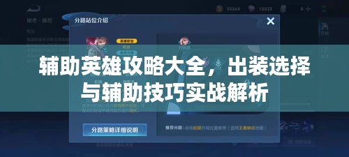 辅助英雄攻略大全，出装选择与辅助技巧实战解析
